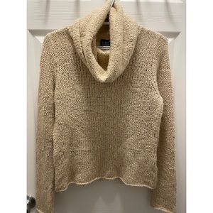 Eileen Fisher cowl neck wool knit sweater